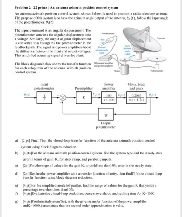 Problem 2 | 22 points | An antenna azimuth position | Chegg.com