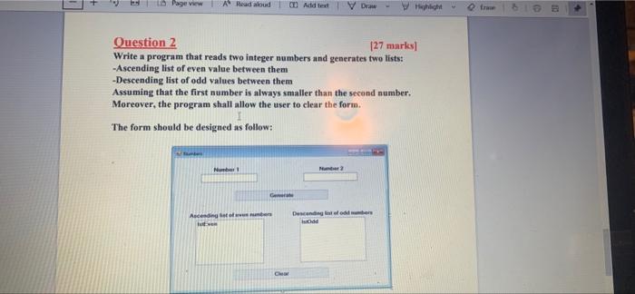 Solved Page w1Read aloud Add text IV Draw fra Question 2 127 | Chegg.com