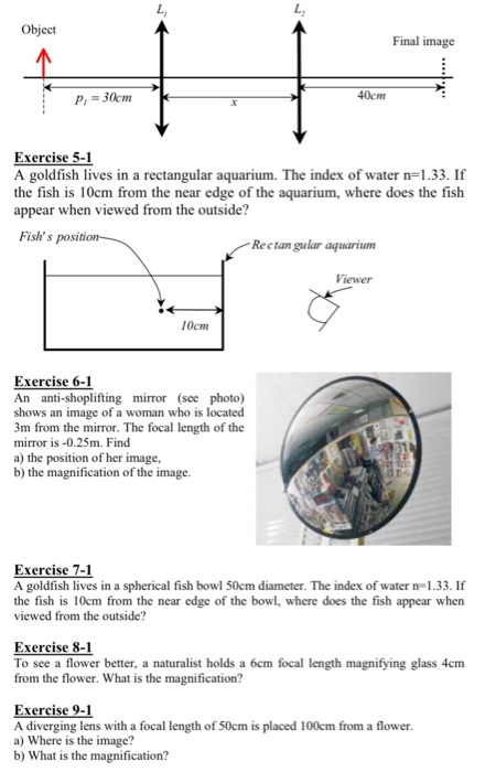 Solved Chapter 1: geometric optics Exercises Exercise 1-1 | Chegg.com