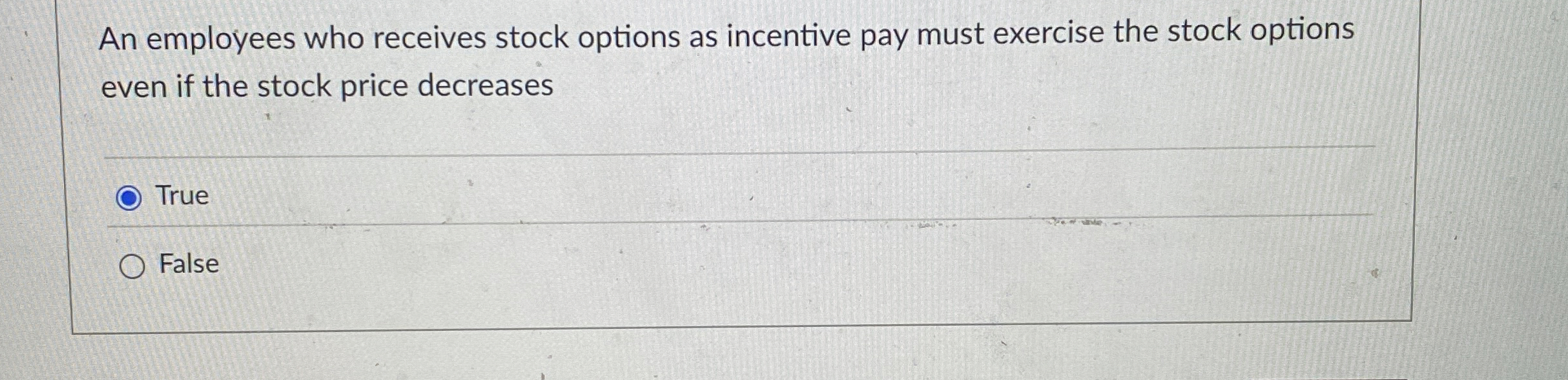 Solved An employees who receives stock options as incentive | Chegg.com