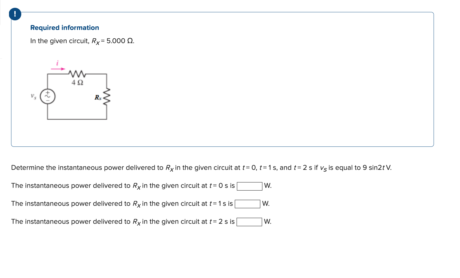 Solved Required information In the given circuit, | Chegg.com