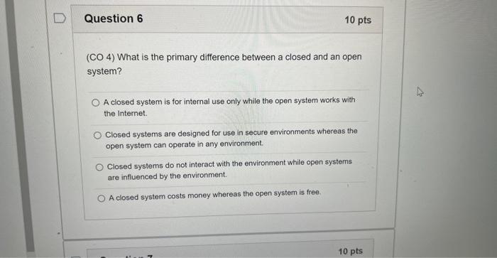 Solved (CO 4) What is the primary difference between a | Chegg.com