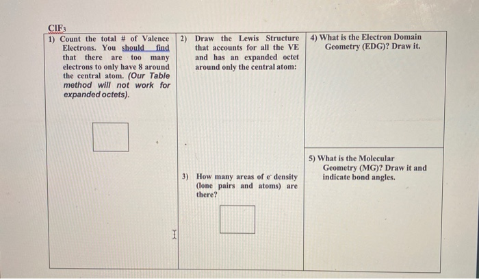 Solved Cif3 1 Count The Total Of Valence Electrons Yo Chegg Com