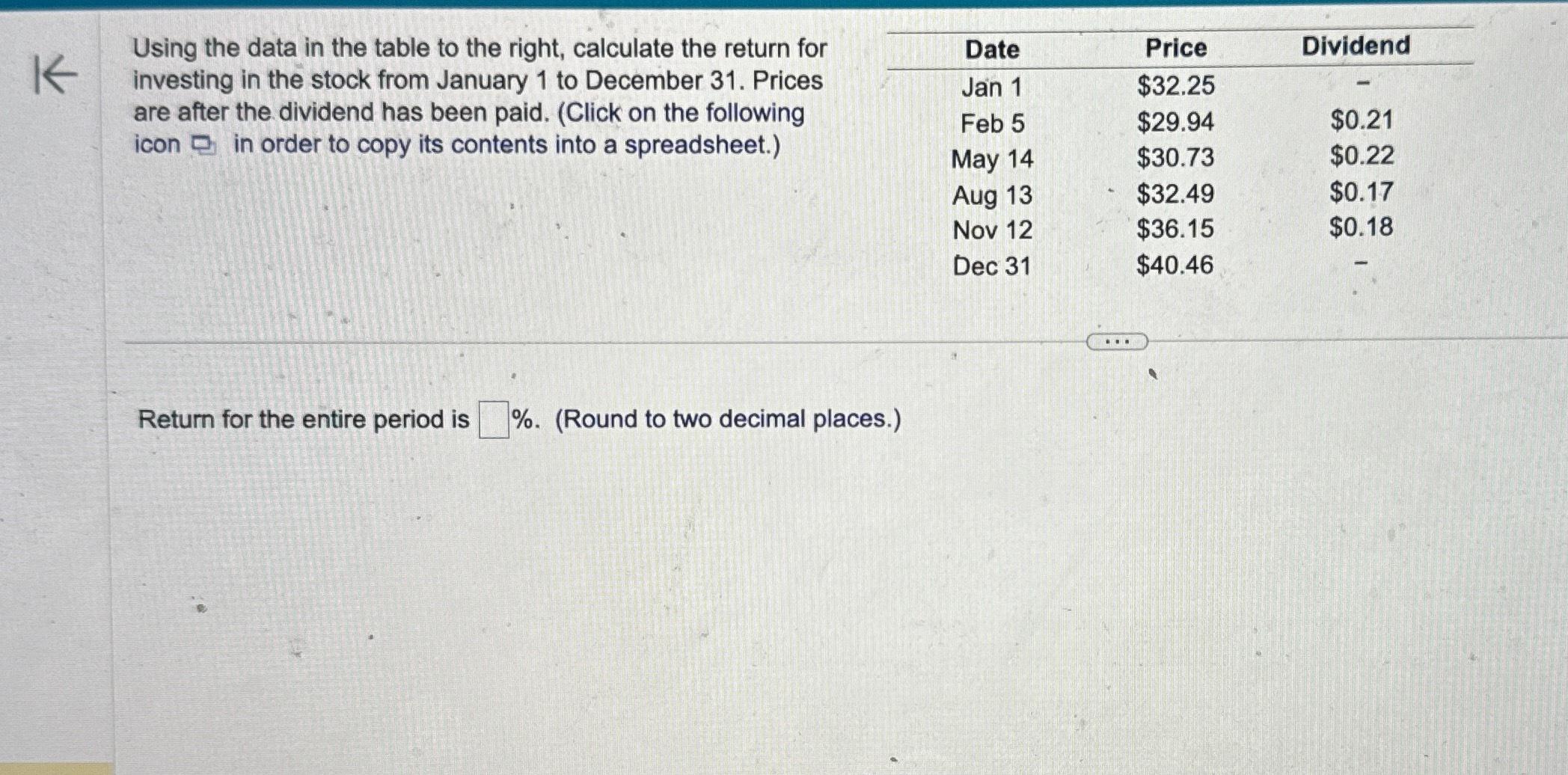Solved Using the data in the table to the right, calculate | Chegg.com