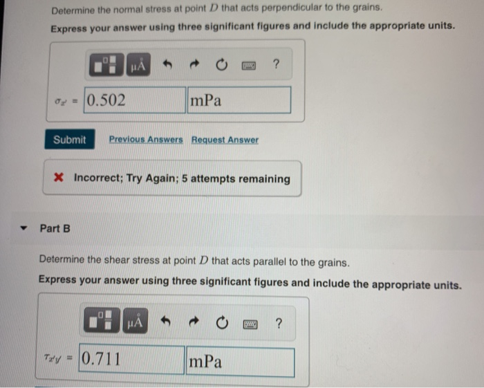 Solved Determine the normal and shear stresses at point that | Chegg.com