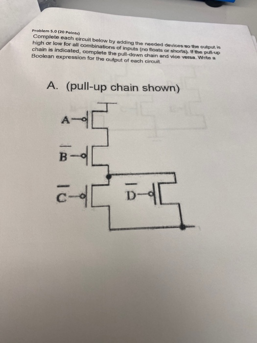 Solved Problem 5.0 (20 Points) Complete each circuit below | Chegg.com