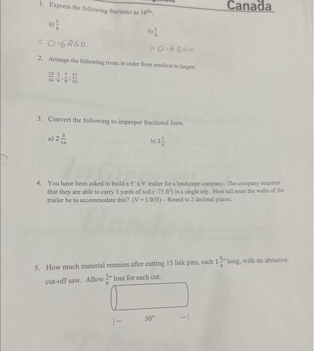 Solved 6. Calculate the amount of bar stock required to | Chegg.com