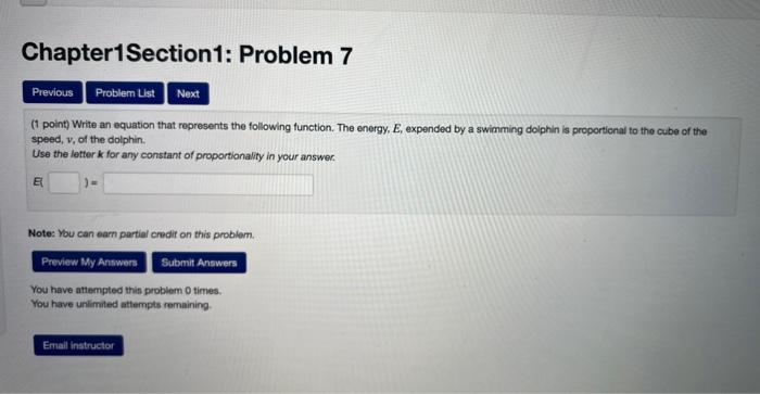 Solved (1 point) Write an equation that represents the | Chegg.com