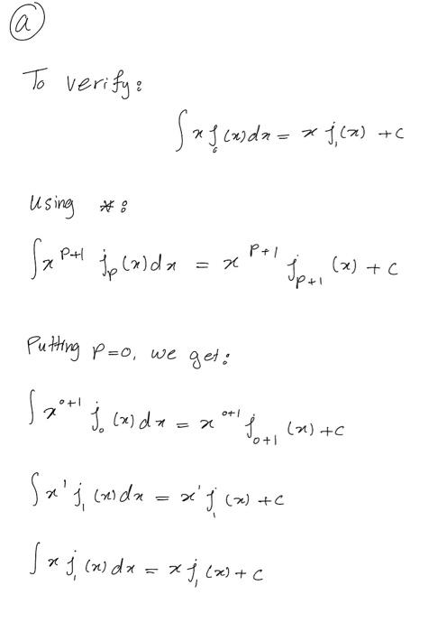 Solved 12. Project Problem: Integral identities with Bessel | Chegg.com