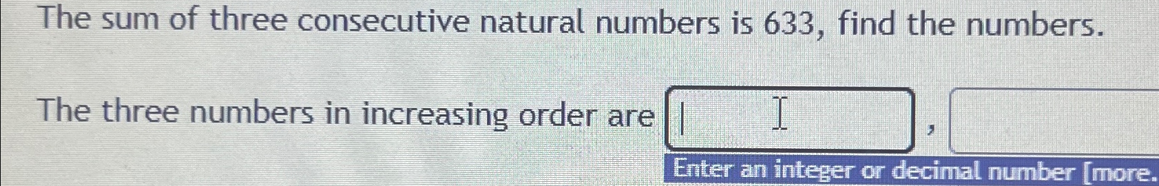 how to find the sum of three consecutive natural numbers