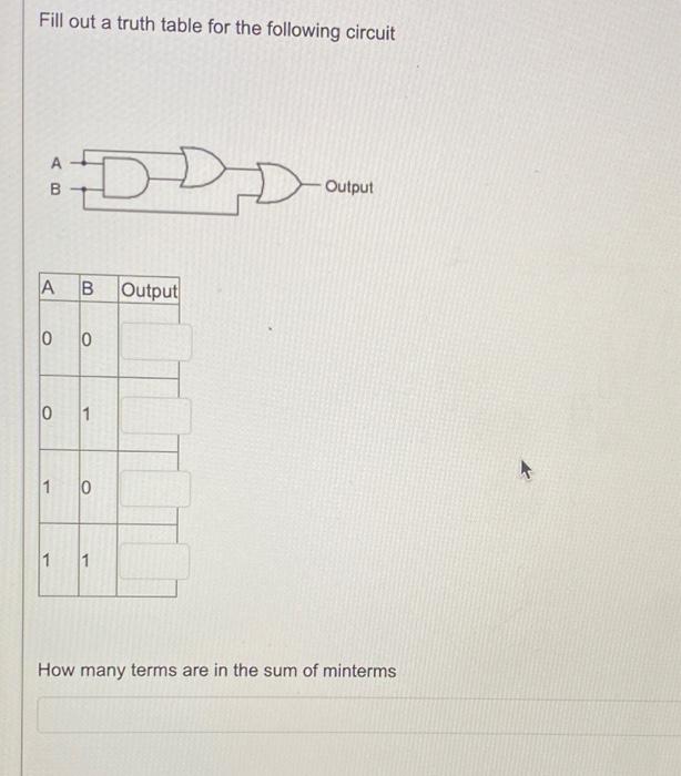 Solved Fill out a truth table for the following circuit "DDD | Chegg.com