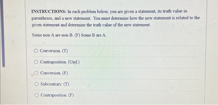 INSTRUCTIONS: In each problem below, you are given a | Chegg.com