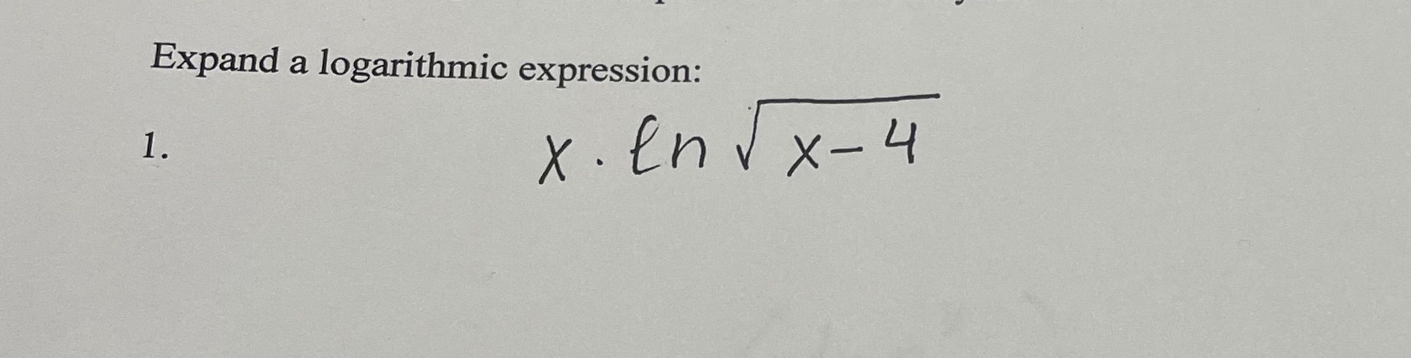 Solved Expand a logarithmic expression:x*lnx-42 | Chegg.com