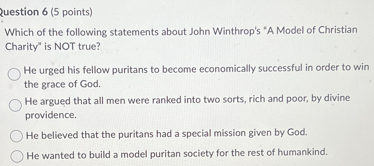 Solved Question 6 (5 ﻿points)Which of the following | Chegg.com