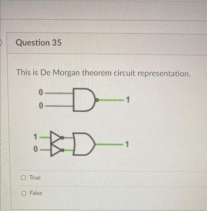 Solved Question 35 This is De Morgan theorem circuit | Chegg.com