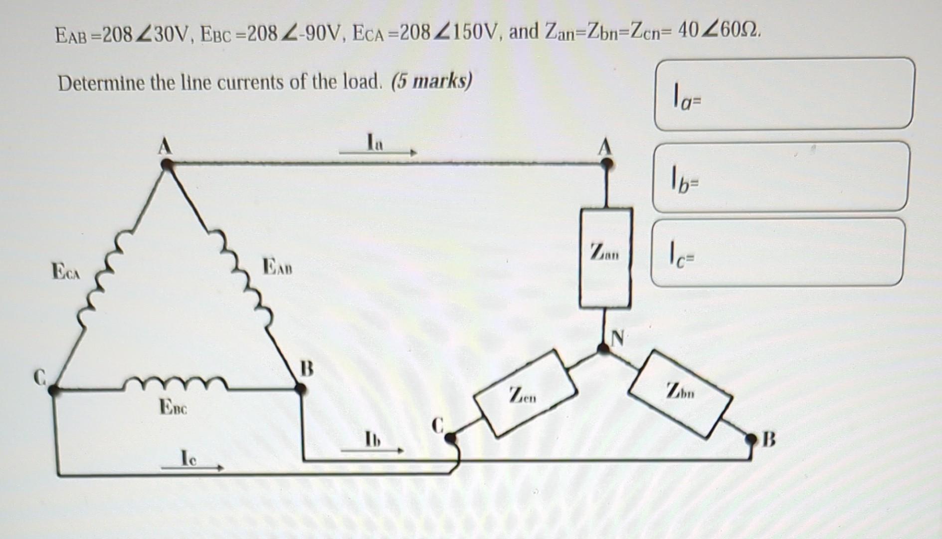 Solved 1) The balanced Y to delta system shown below | Chegg.com