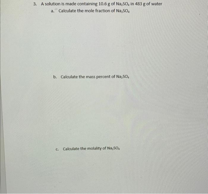 Solved 4. A sulfuric acid solution containing 571.6 g of