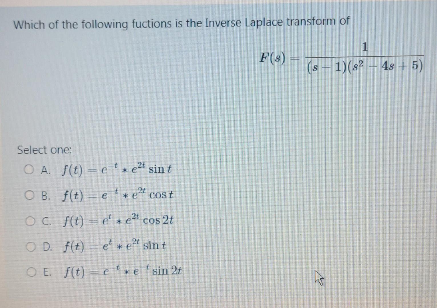 Which Of The Following Fuctions Is The Inverse | Chegg.com