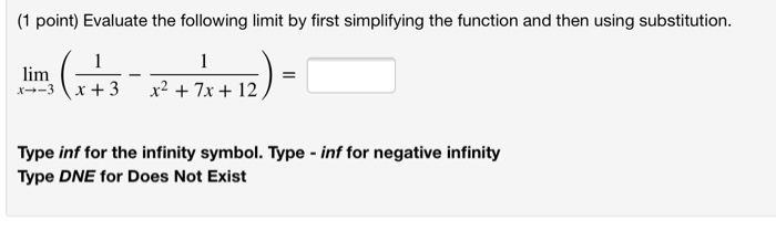 Solved (1 Point) Evaluate The Following Limit By First | Chegg.com