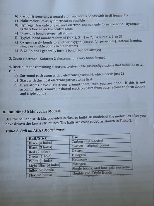 LAB Lewis Structures and Molecular Bonds 06 | Chegg.com
