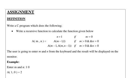 Solved ASSIGNMENT DEFINITION Write a C program which does | Chegg.com