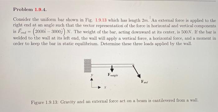 Solved Problem 1.9.4. 1 Consider the uniform bar shown in | Chegg.com