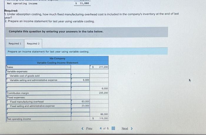 Solved Exercise 7-2 (Algo) Variable Costing Income | Chegg.com
