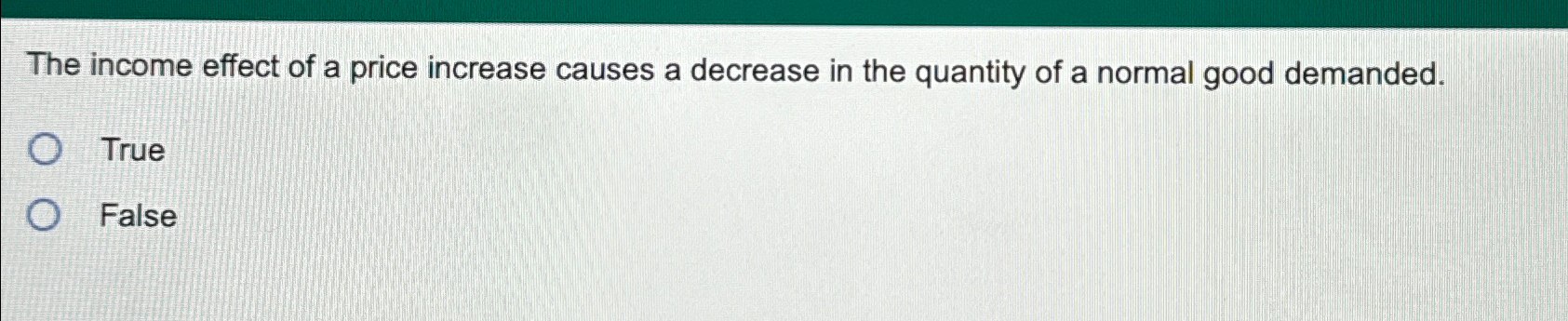 Solved The income effect of a price increase causes a | Chegg.com