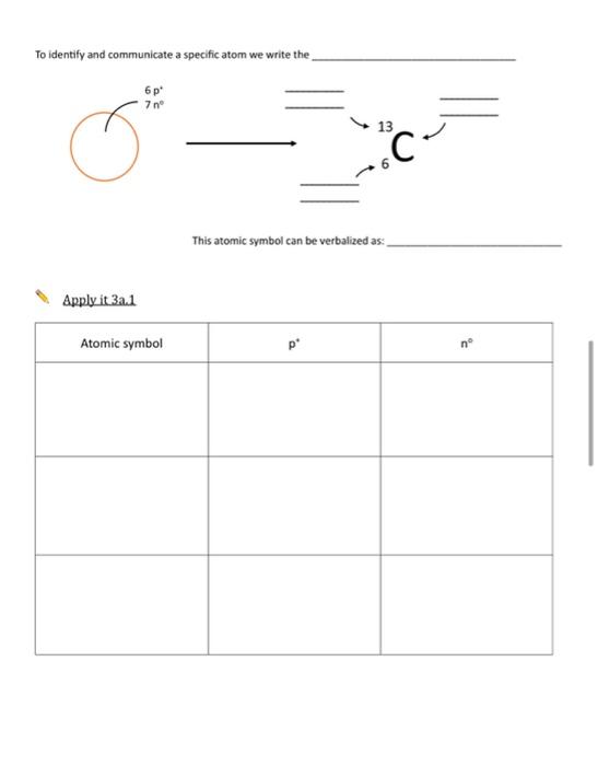 Solved To identify and communicate a specific atom we write | Chegg.com