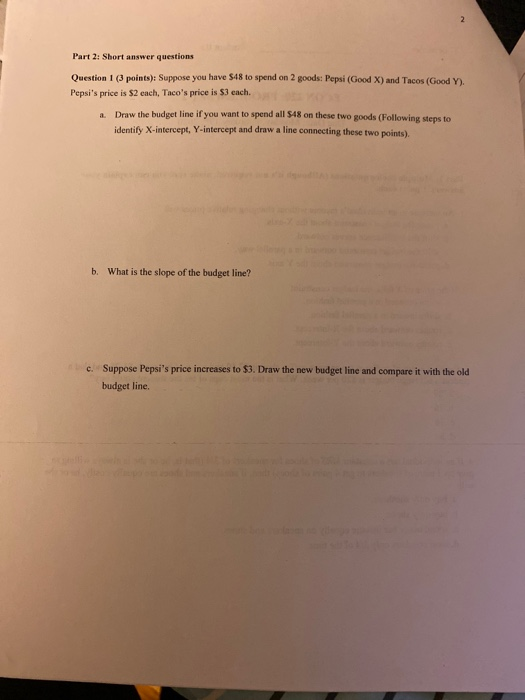 Solved Part 2: Short answer questions Question 1 (3 points): | Chegg.com