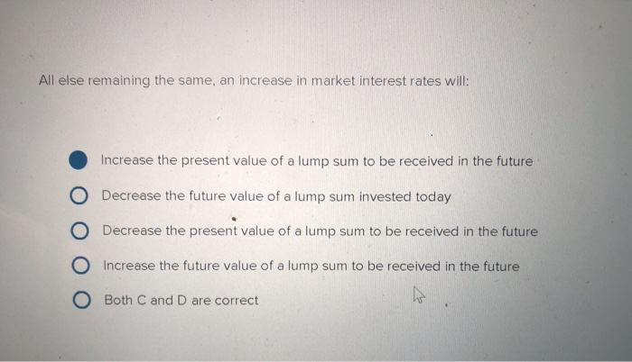 solved all else the same, a will decrease the required... Solved All else remaining the same, an increase in market | Chegg.com