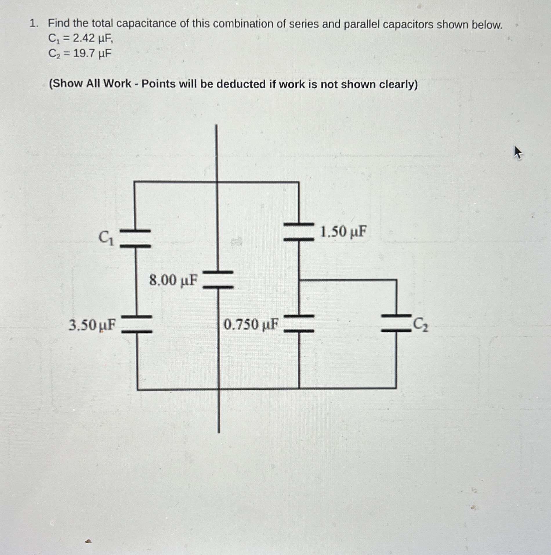 Solved Find the total capacitance of this combination of | Chegg.com