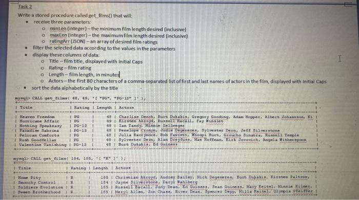Solved Task 1 Write a stored function called initial_caps() | Chegg.com