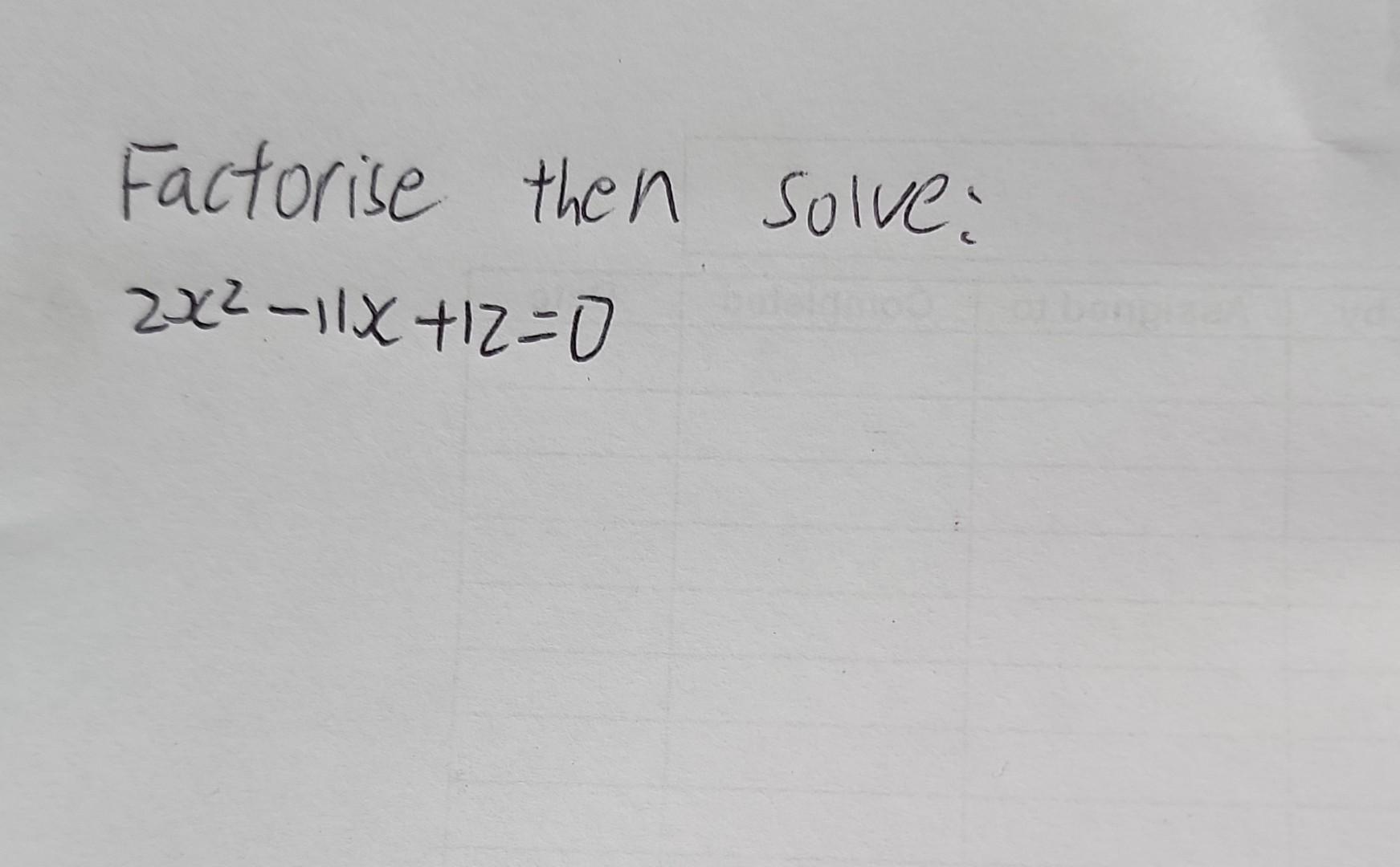 factorise and solve x 2 4x 12 0