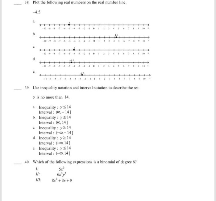 Solved 38 Plot The Following Real Numbers On The Real Nu