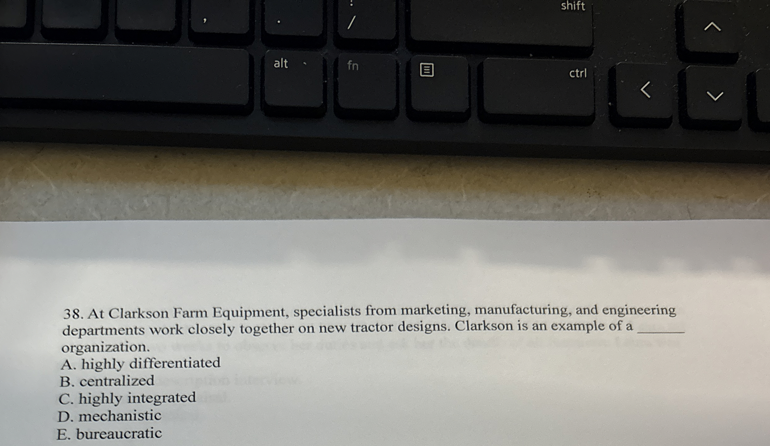 Solved At Clarkson Farm Equipment, specialists from