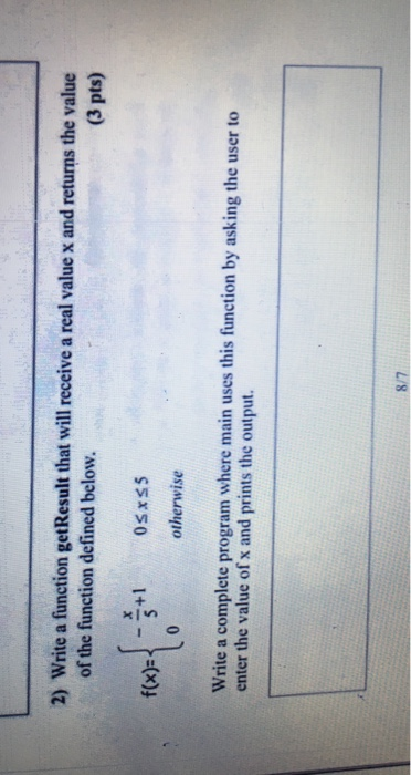 Solved 2) Write a function getResult that will receive a | Chegg.com