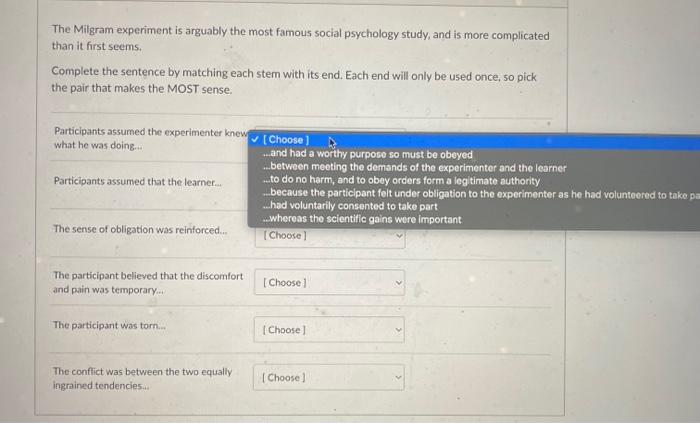 the milgram experiment discussion questions