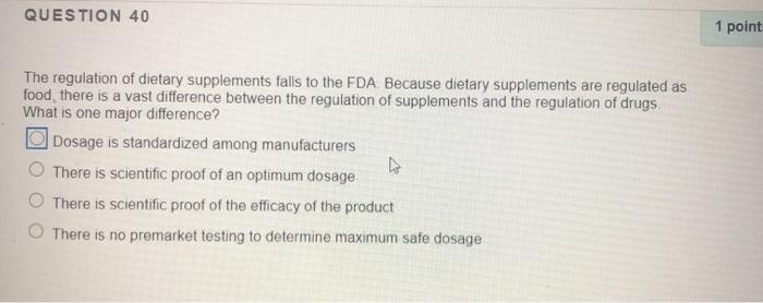 Solved QUESTION 40 1 Point The Regulation Of Dietary | Chegg.com