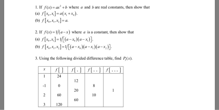 Solved 1 If F X Ax B Where A And B Are Real Constant Chegg Com