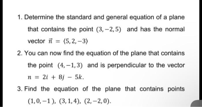 Solved 1. Determine the standard and general equation of a | Chegg.com