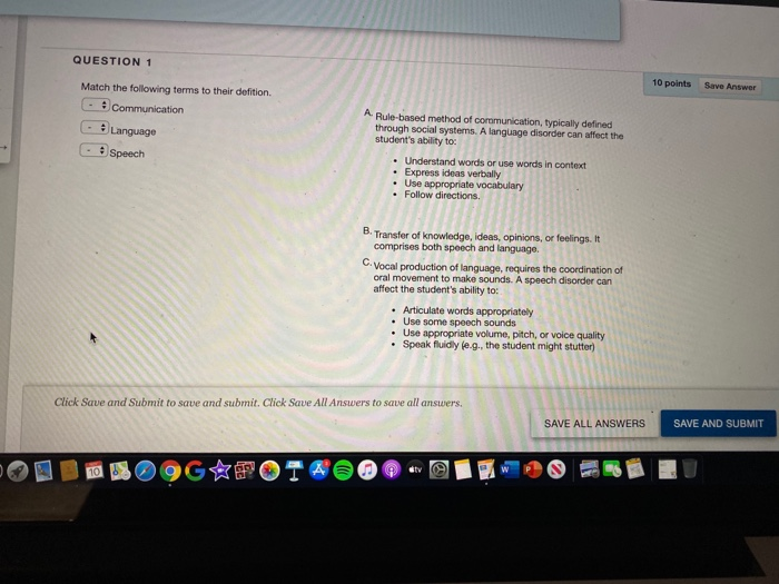 Solved QUESTION 1 10 points Save Answer Match the following | Chegg.com