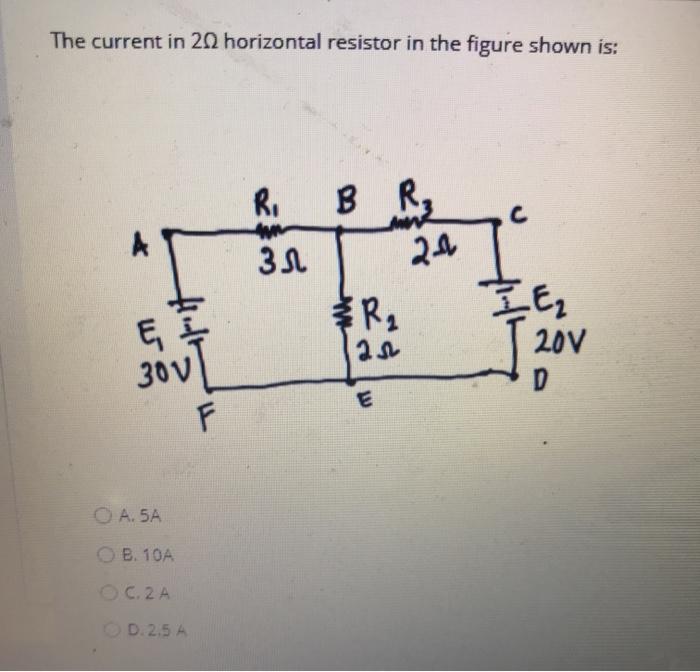 Solved The current in 2 horizontal resistor in the figure | Chegg.com