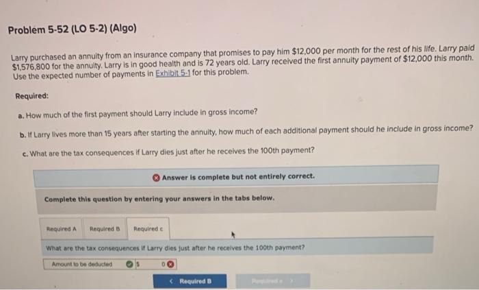 Solved Larry Purchased An Annuity From An Insurance Company | Chegg.com