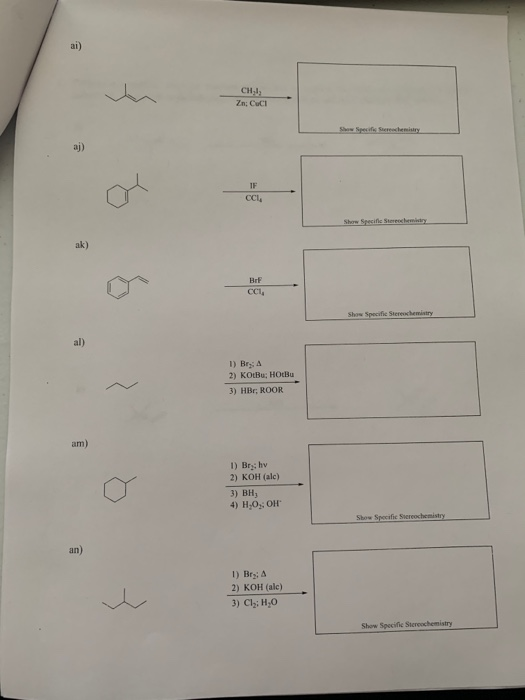 Solved 1. For each of the following reactions, draw the | Chegg.com