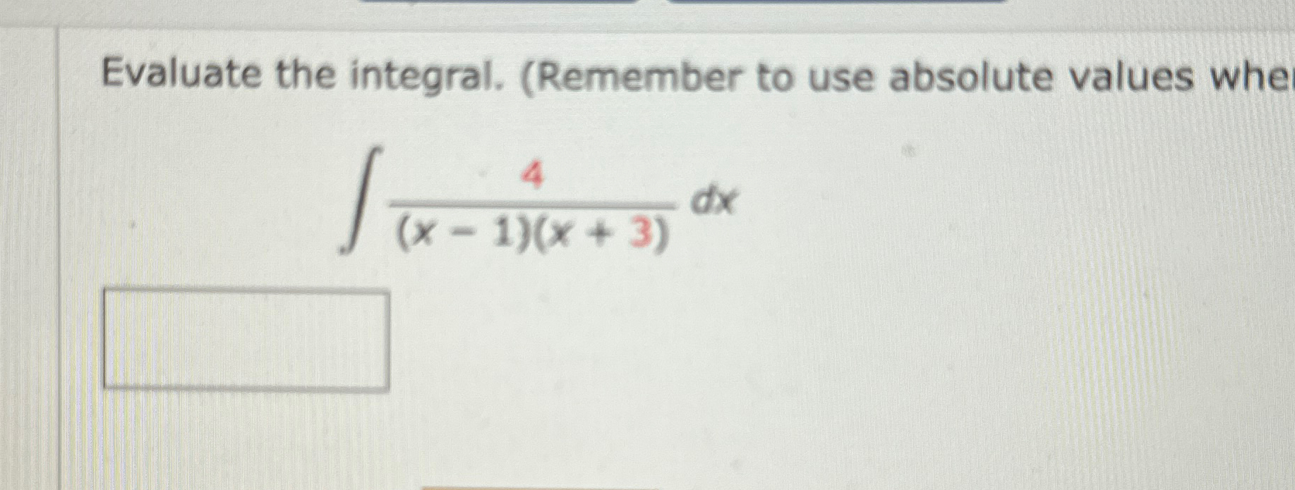 Solved Evaluate the integral. (Remember to use absolute | Chegg.com