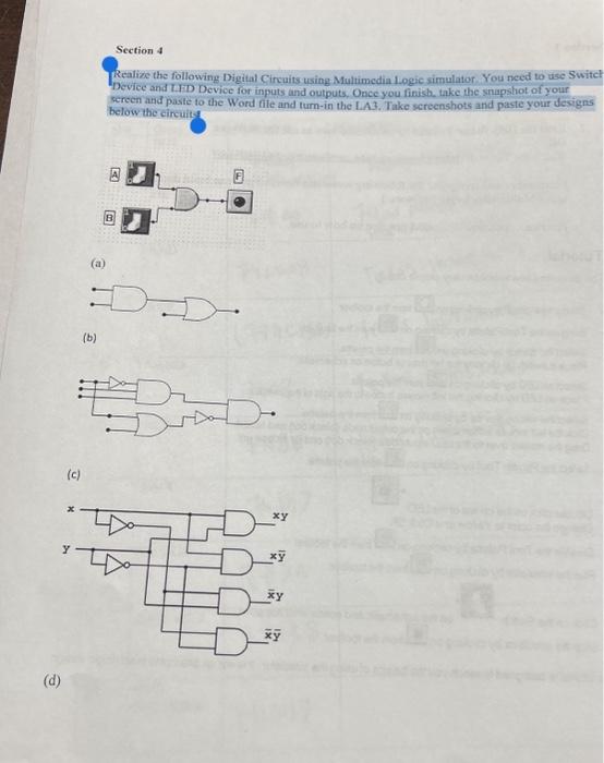 Solved Realize the following Digital Circuits using | Chegg.com