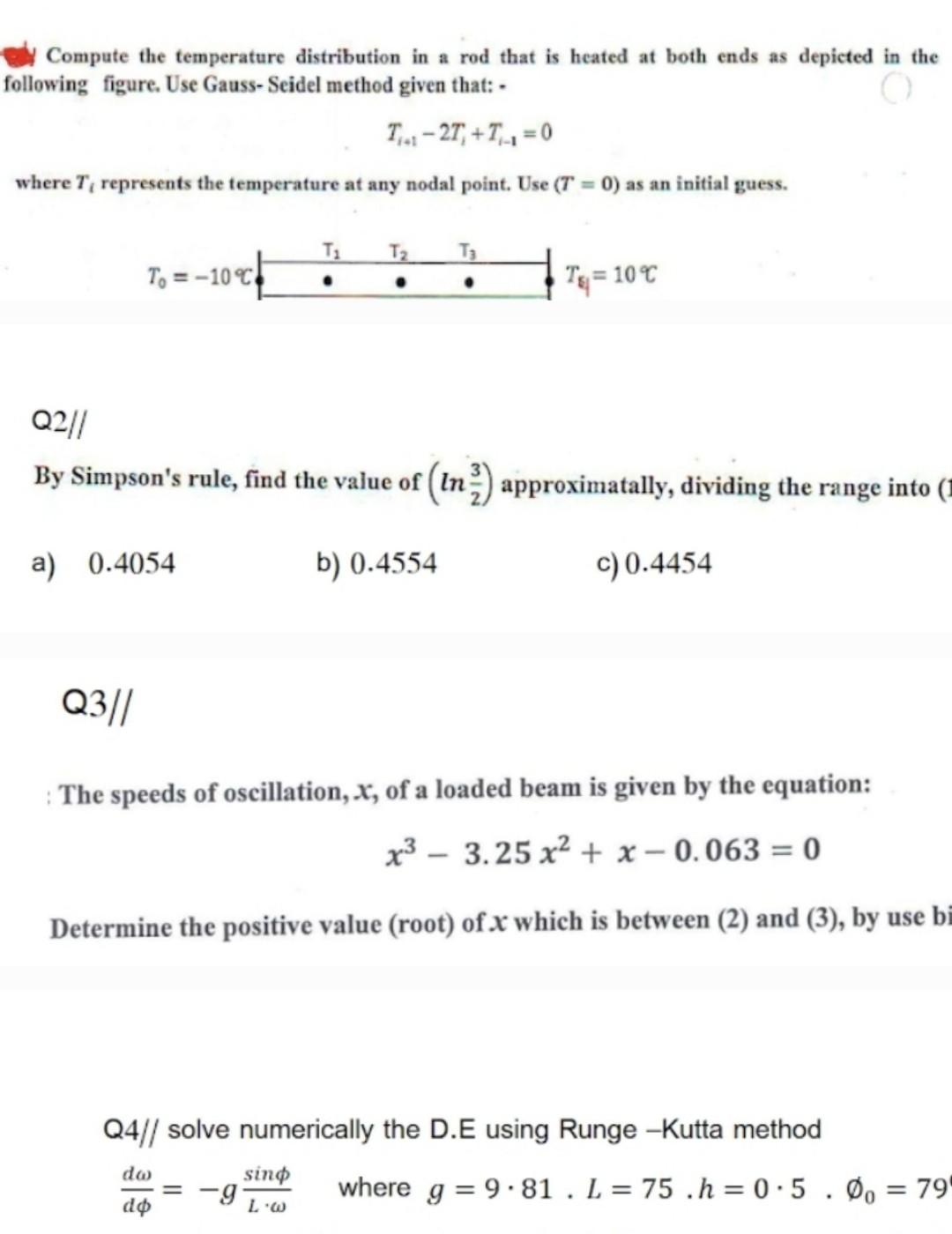 Solved Compute the temperature distribution in a rod that is | Chegg.com