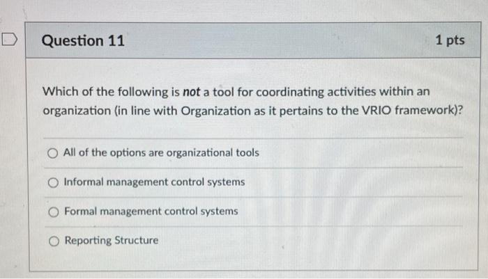 Solved Which of the following is not a tool for coordinating | Chegg.com