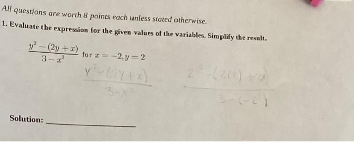 Solved All questions are worth 8 points each unless stated | Chegg.com